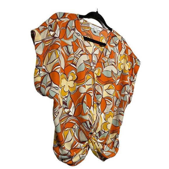 Women’s Sweet Rain Front Twist Multi Abstract Blouse / Size-XL - Picture 3 of 13